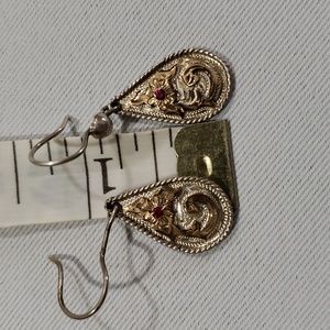 Vogt Sterling Silver with 14k gold garnet earrings